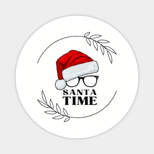 Santa Time (hat and glasses) Magnet